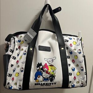 Hello Kitty White Travel Bag with Colorful Characters